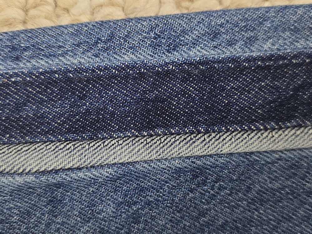 PRIMARK Wide Leg Mid Rise Jeans Two Tone Denim Side Stripe - Picture 8 of 16